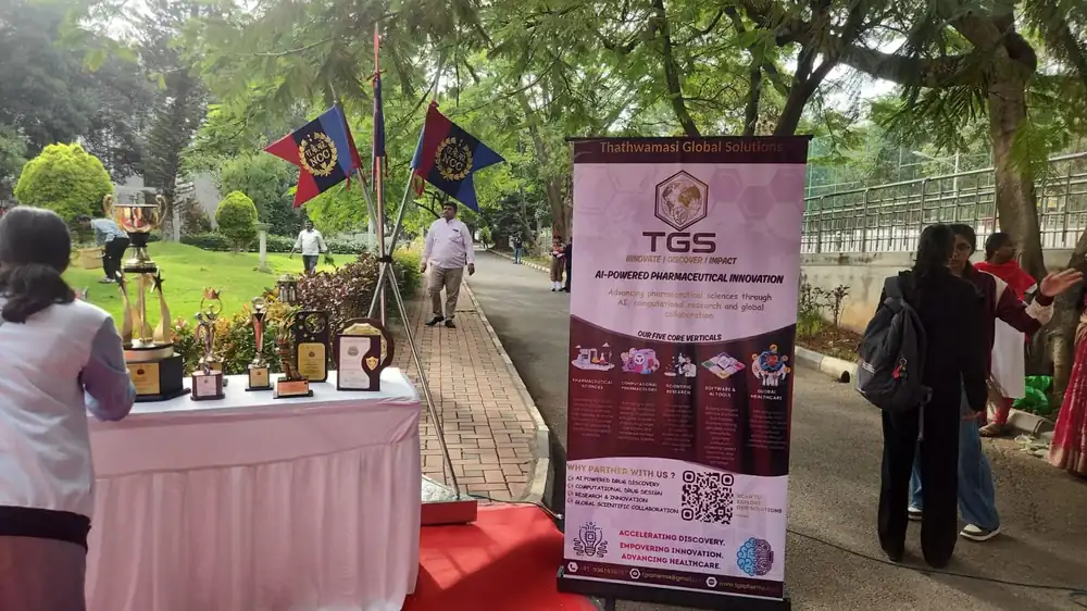 TGS AI-Powered Pharmaceutical Innovation standee at Chinnara Loka